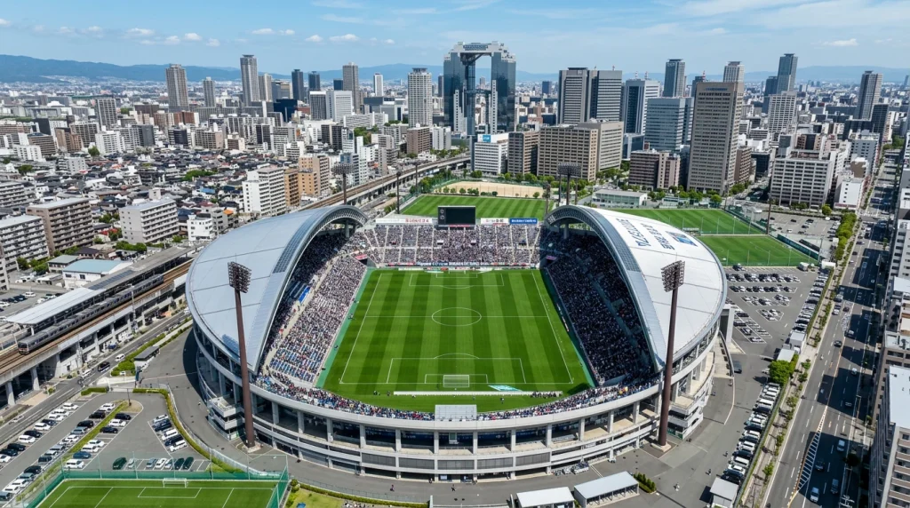 Diagrama del sistema de competición de la J-League mostrando las tres divisiones y el flujo de ascenso y descenso