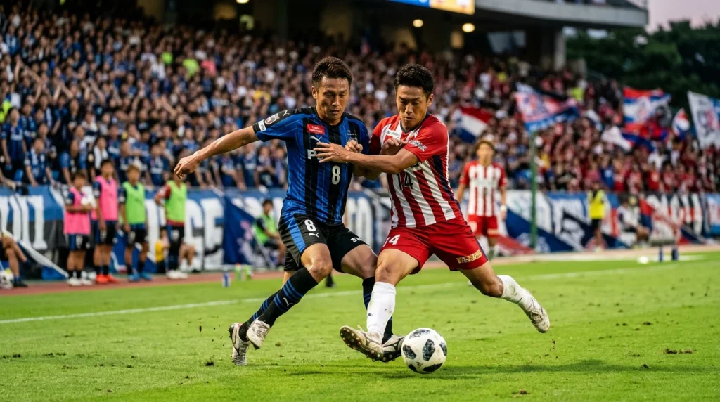 Ejemplo de líneas de hándicap asiático en un partido de la J1 League con cuotas y escenarios de pago