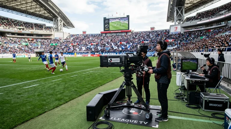 Evolución de la exposición mediática de la J-League con gráfico de crecimiento del 155 por ciento